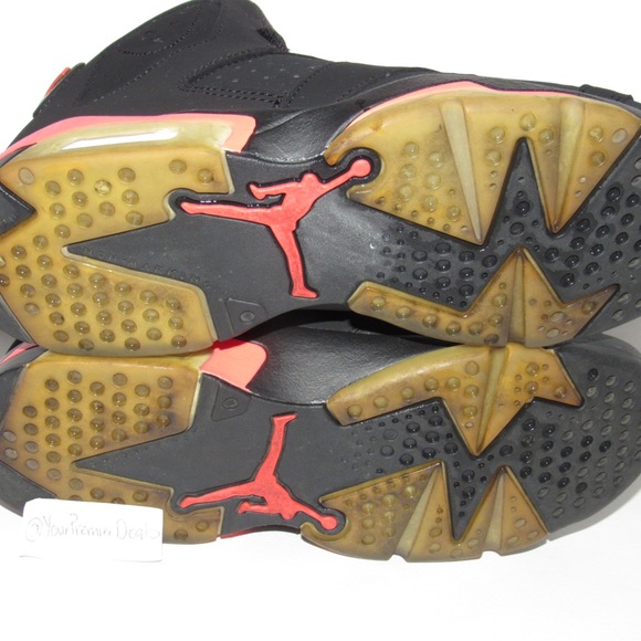 Nike Air Jordan 6 VI Retro Infrared Black 384665-023 Size 7Y Womens Size 8.5 - Picture 4 of 9